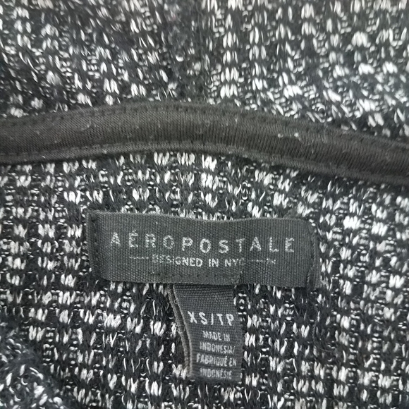 Aeropostale Marled Hooded Black/ Gray Sweater - Picture 5 of 8